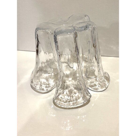 1970s‎ Muurla "Eva" Scandinavian Clear Ice Handkerchief Ruffled Art Glass Vase - Picture 3 of 7